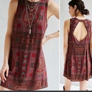 UO Ecote Guinevere Open Back Frock Dress Shift Paisley Western Bohemian